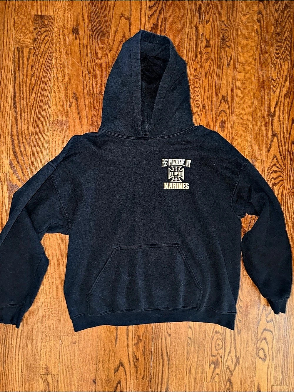 Gildan Heavy Blend Hooded Sweatshirt Marines Hoodie Black Large